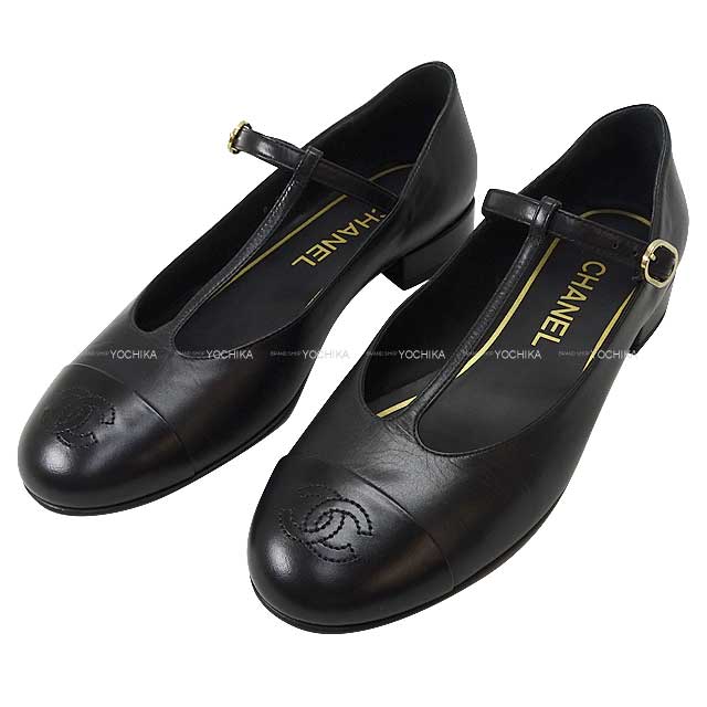 シャネル】メリージェーンココマークエナメル黒