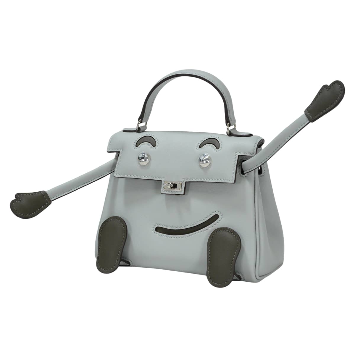 HERMES エルメス ハンドバッグ ケリードール ブルーグラシエ/ヴェールマキ スイフト シルバー金具 G刻印 新品