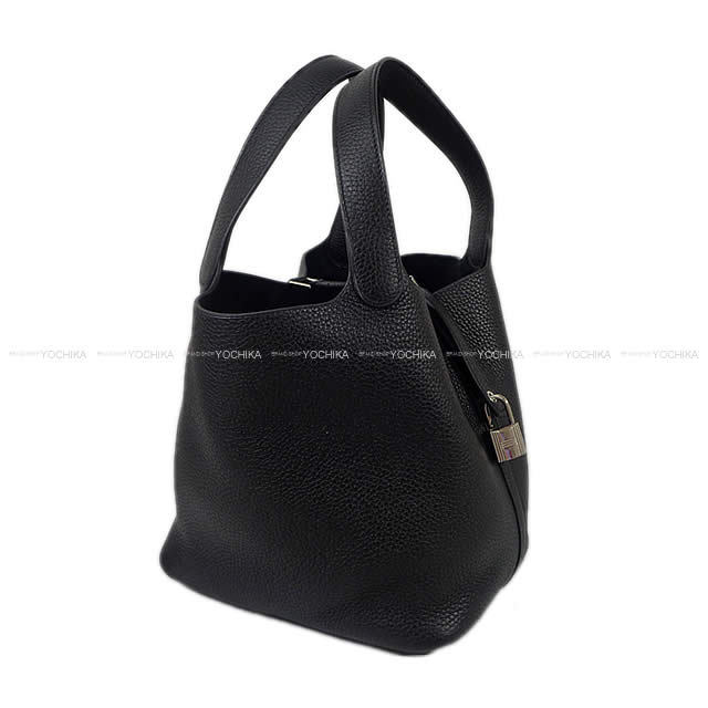 HERMES エルメス ハンドバッグ ピコタンロック 22 MM 黒