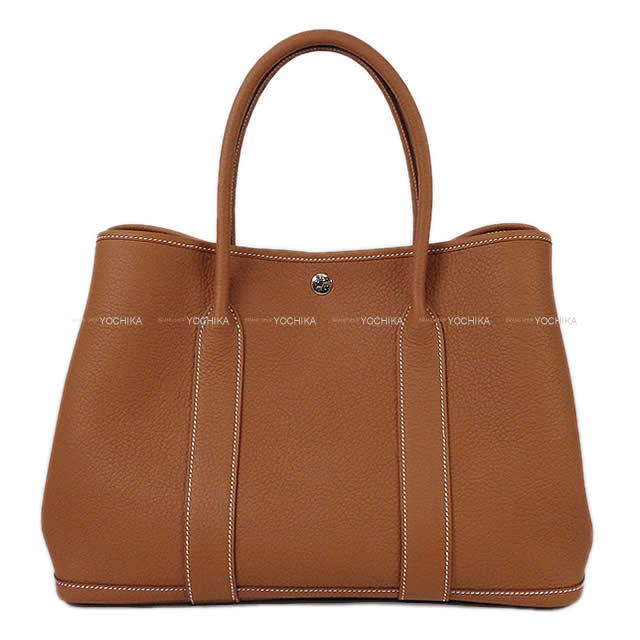 Hermes エルメス トートバッグ ガーデンパーティ 36 Pm オールレザー ゴールド ネゴンダ シルバー金具 U刻印 新品