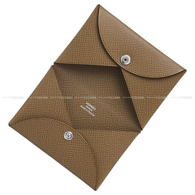 HERMES エルメス カードケース カルヴィ エトープ (エトゥープ  