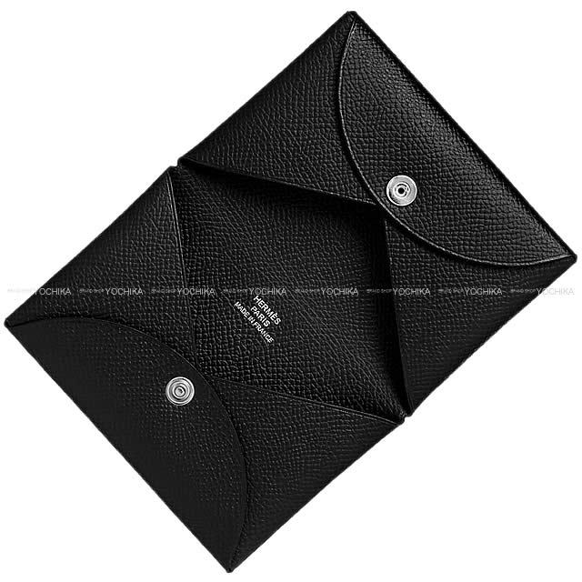HERMES エルメス カードケース カルヴィ 黒 (ブラック) エプソン  