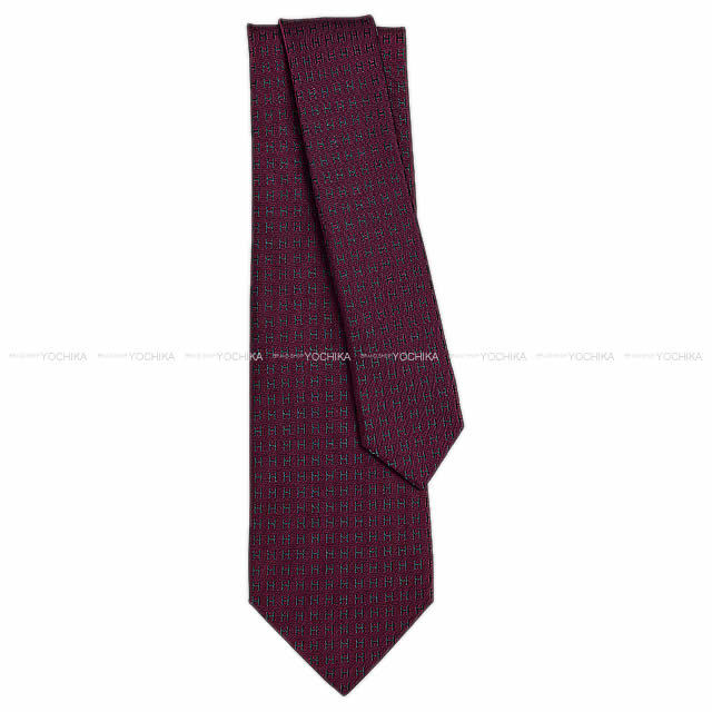 HERMES エルメス Hロゴ バイカラー ネクタイ 