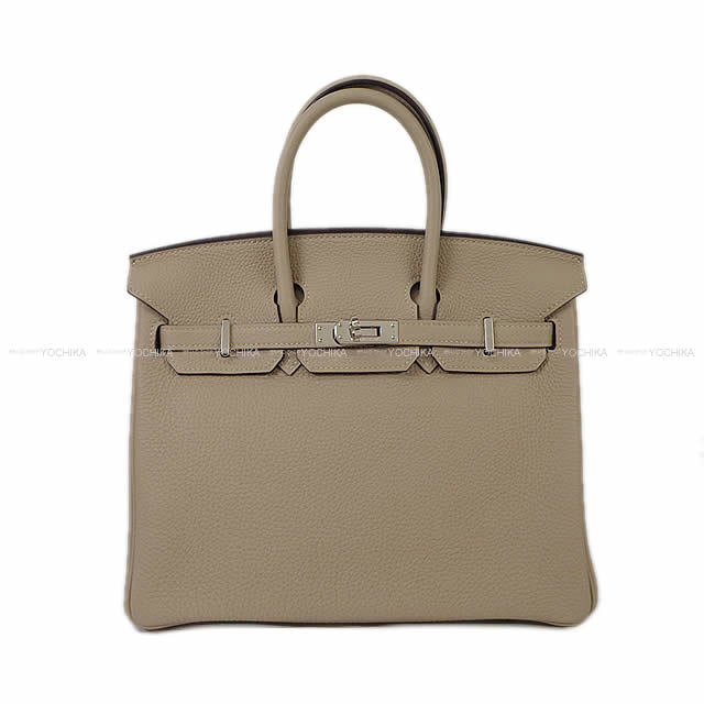 HERMES エルメス ハンドバッグ バーキン25 トゥルティールグレー トゴ シルバー金具 新品