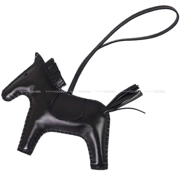 Hermes エルメス バッグチャーム ロデオ Gm So Black 黒 ブラック アニューミロ ラム D刻印 新品未使用