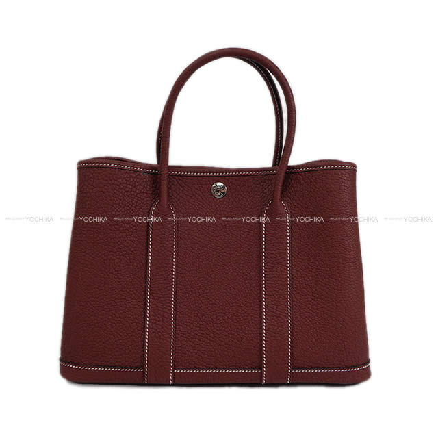 HERMES エルメス トートバッグ ガーデンパーティ 30 TPM 白ステッチ  