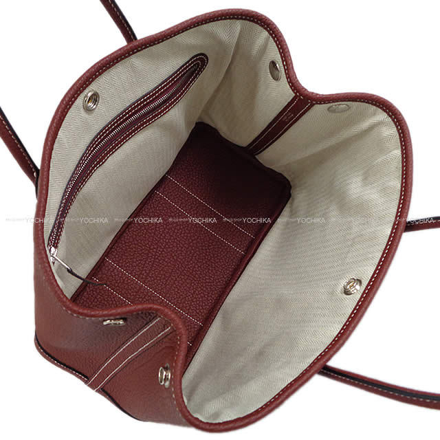HERMES エルメス トートバッグ ガーデンパーティ 30 TPM 白ステッチ