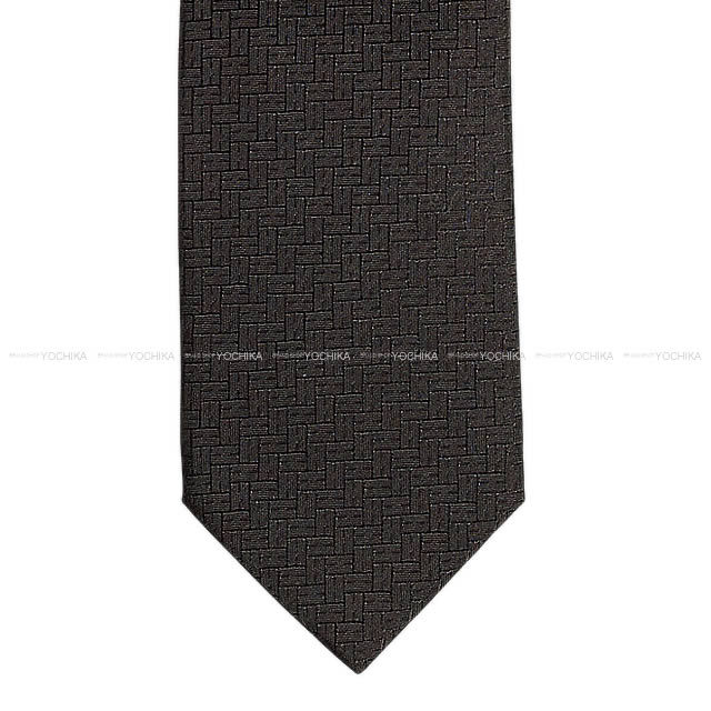 HERMES エルメス ネクタイ "FACONNEE H 24" カーボン シルク100% 新品