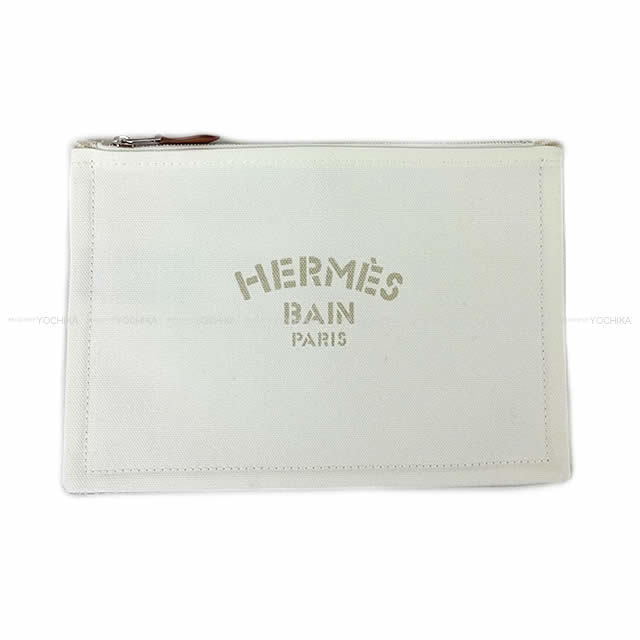 HERMES エルメス フラットポーチ "ヨッティング シェヴロン" PM クレ コットン100% 新品