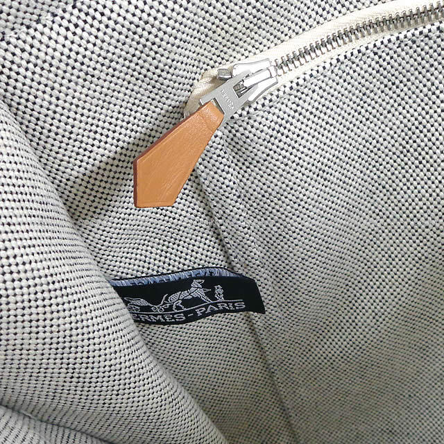 HERMES エルメス トートバッグ ニューフールトゥ MM グレー コットン  