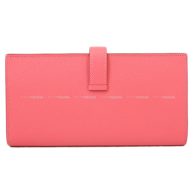 HERMES エルメス 長財布 ベアンスフレ ローズアザレ エプソン シルバー  