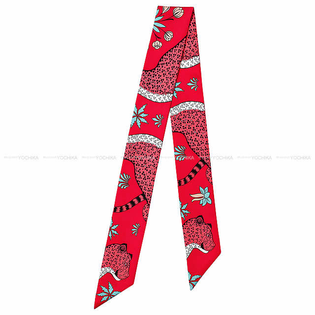 HERMES エルメス ツイリー twilly レオパード HERMES エルメス トゥイリー ツイリー シルク Les Leopards