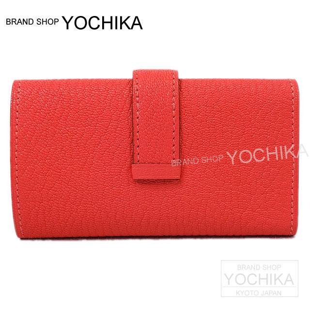 HERMES エルメス ベアン 4連 キーケース ローズリップスティック シェーブル シルバー金具 新品