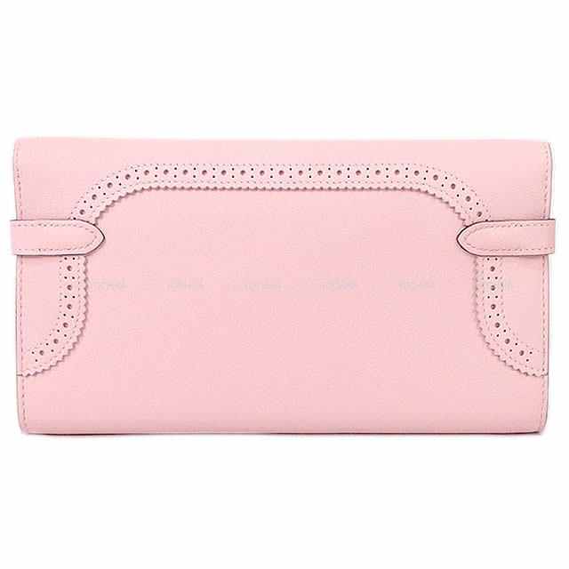 エルメス ケリーロングウォレット ローズサクラ/S金具 エルメスケリーウォレット ギリーズ ローズサクラ シルバー金具