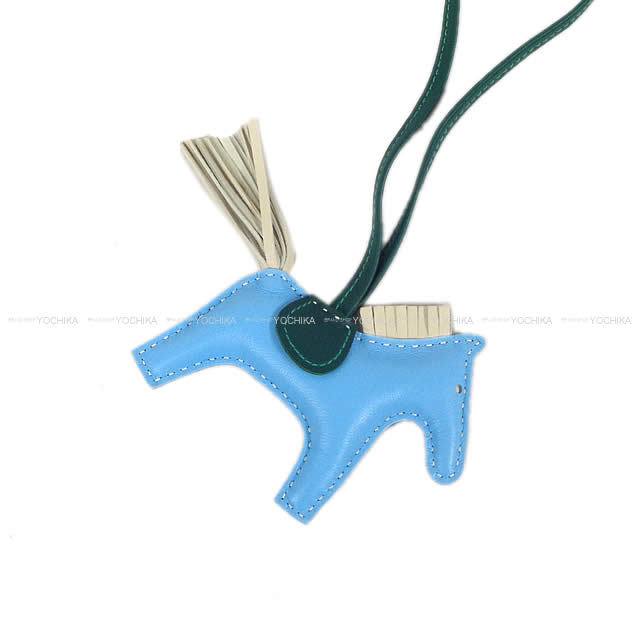 HERMES エルメス バッグチャーム ロデオ PM セレステ/クレ/マラカイト