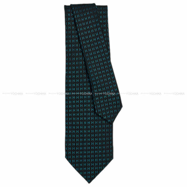 HERMES エルメス Hロゴ バイカラー ネクタイ 