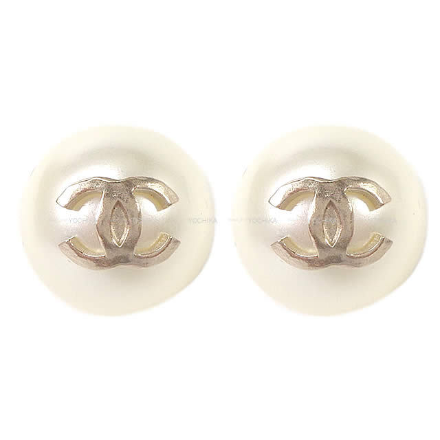 CHANEL シャネル ピアス ココマーク ビッグパール シャンパンゴールド  