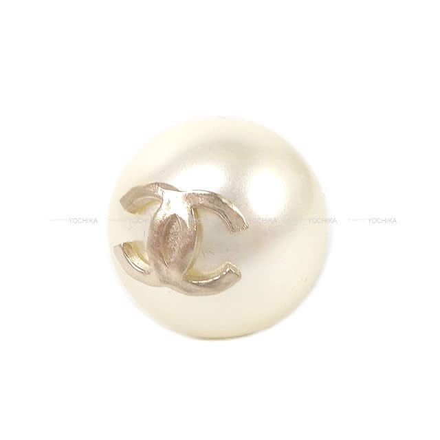 CHANEL シャネル ピアス ココマーク ビッグパール シャンパン