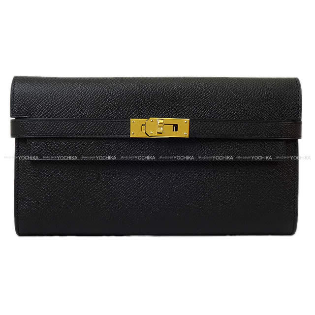 エルメス ケリーウォレット 長財布 ファッション小物 ターンロック ブラック HERMES エルメス 長財布 ケリーウォレット ロング クラシック 黒
