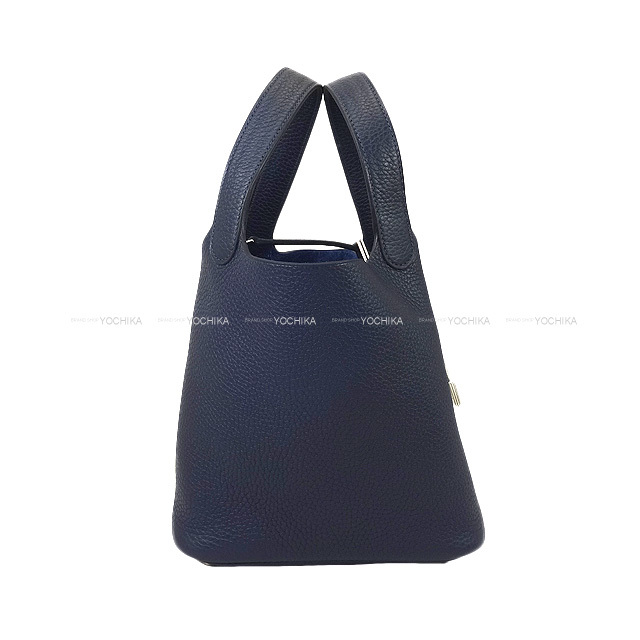 【洗礼された上品を纏ったcolor】HERMES ピコタンブルーニュイ HERMES エルメス ハンドバッグ ピコタンロック 18 PM ブルー