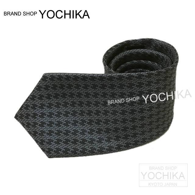 HERMES エルメス ネクタイ "キュイール トレッセ" アントラシット シルク100% 新品