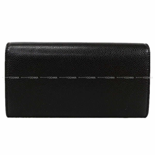 CHANEL ココマーク ファスナー付 フラップ 長財布 黒(ブラック