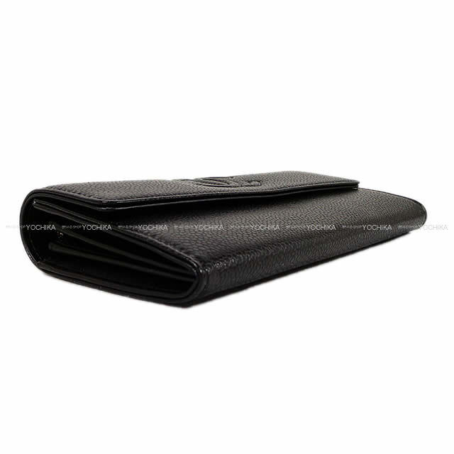 CHANEL ココマーク ファスナー付 フラップ 長財布 黒(ブラック
