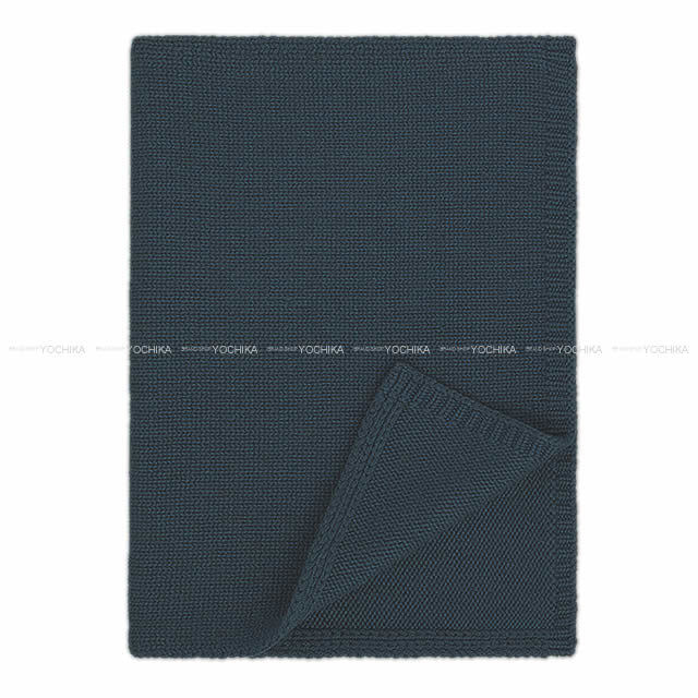 HERMES エルメス マフラー "ピッコリーナ" ブルードプリュス カシミヤ100% 新品