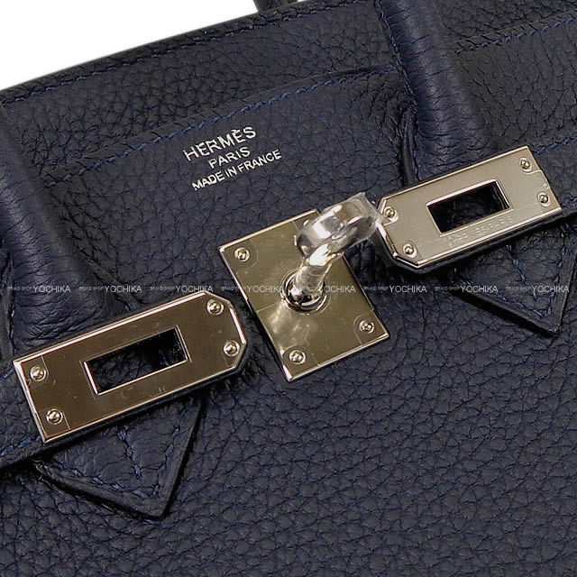 Hermes エルメス ハンドバッグ バーキン25 ブルーニュイ トゴ シルバー金具 新品