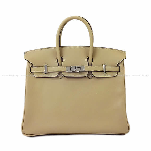 HERMES エルメス ハンドバッグ バーキン25 トレンチ スイフト シルバー金具 新品