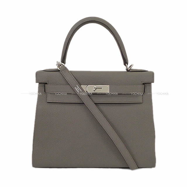 HERMES エルメス ハンドバッグ ケリー28 内縫い エタン トゴ シルバー金具 新品