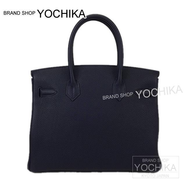 HERMES エルメス ハンドバッグ バーキン30 ブルーニュイXオレンジポピー トゴ シルバー金具 新品