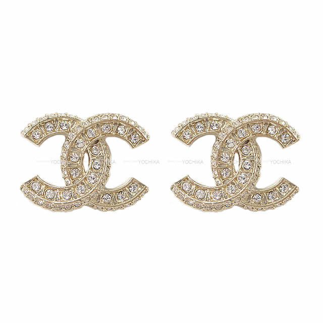CHANEL シャネル フル ラインストーン ココマーク ピアス ゴールド A86504 新品