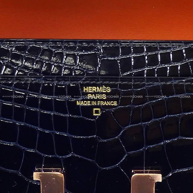 HERMES エルメス 長財布 コンスタンスロング ヴェルソ ブルーマリン×キュイーブル クロコダイル アリゲーター