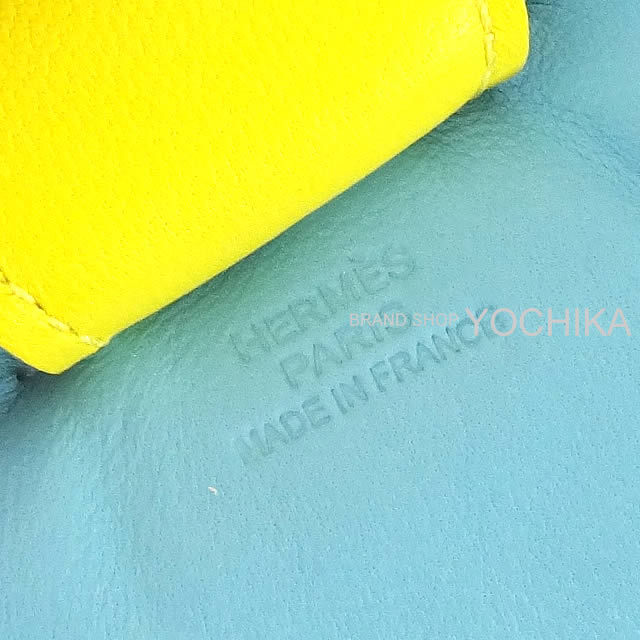 HERMES エルメス バッグチャーム "ロデオ/RODEO" MM セレステ×ライム×マラカイト アニューミロ(ラム) 新品