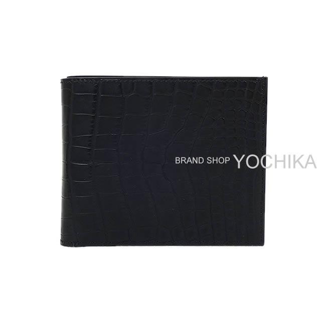 Hermes エルメス メンズ 二つ折財布 Mc2 タレス 黒 ブラック クロコダイル アリゲーター 新品