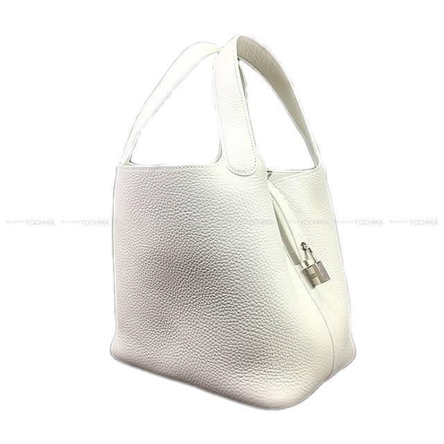 HERMES エルメス ハンドバッグ ピコタンロック 22 MM 白（ホワイト） トリヨン シルバー金具 新品