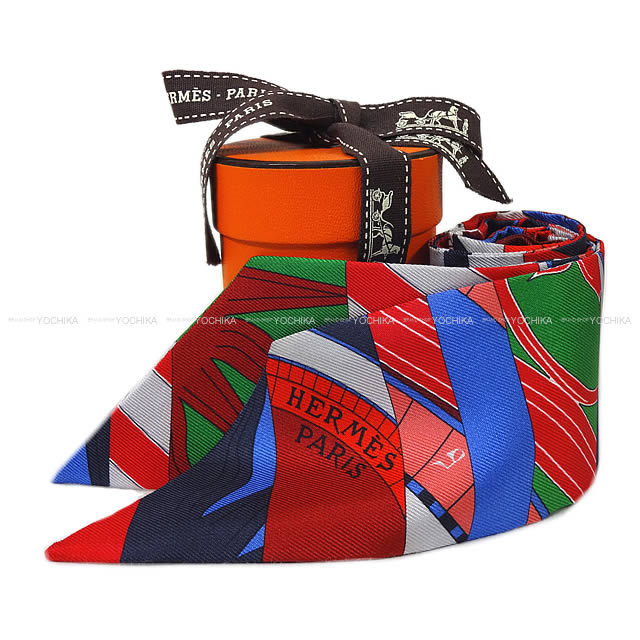 HERMES エルメス ツイリー スカーフ "新たなる占星術" ルージュXマリンXケッチュ シルク100% 新品