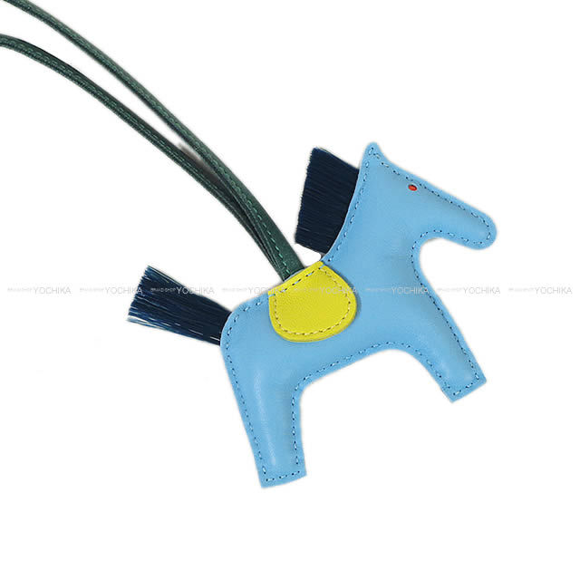 HERMES エルメス バッグチャーム "ロデオ/RODEO" PM セレステXライムXマラカイト アニューミロ(ラム) 新品