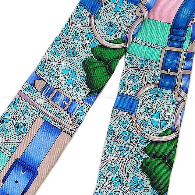 2017 秋冬 HERMES エルメス ツイリー スカーフ "グラン マネージュ フルリ" ローズペールXターコイズ 新品