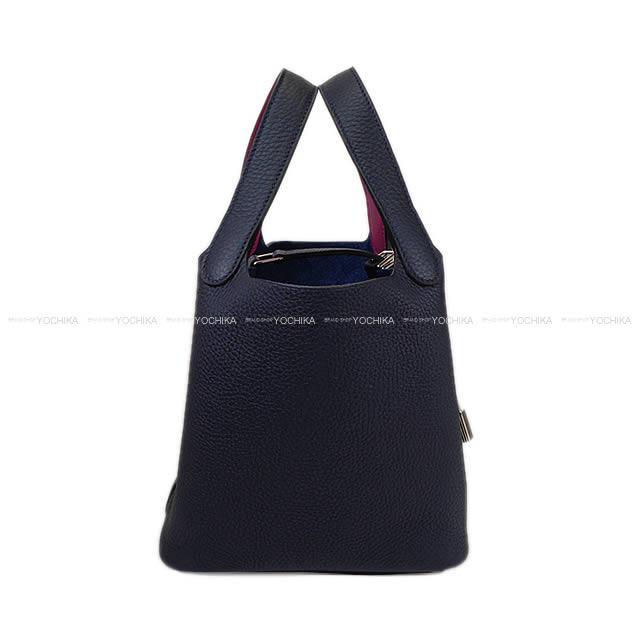 HERMES エルメス ハンドバッグ ピコタンロック エクラ 18 PM ブルーニュイ×ローズパープル トリヨンXスイフト 新品