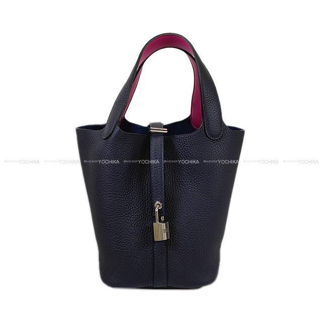 HERMES エルメス ハンドバッグ ピコタンロック エクラ 18 PM ブルーニュイ×ローズパープル トリヨンXスイフト 新品