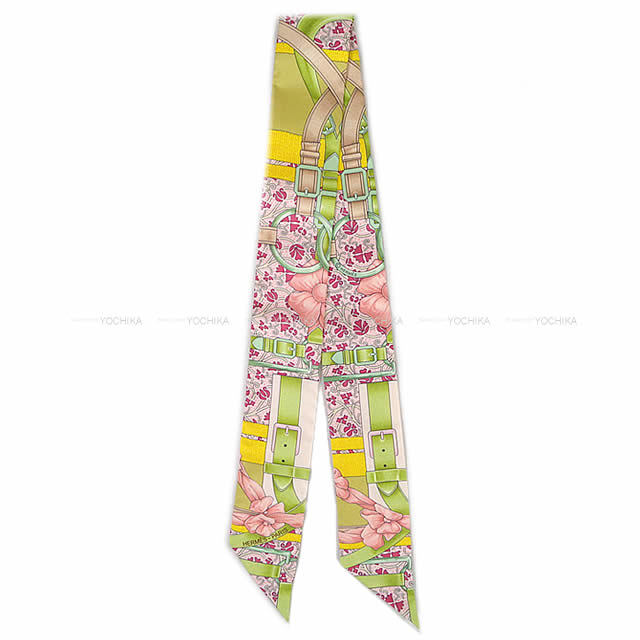 HERMES エルメス ツイリー スカーフ "Grand Manege Fleuri" ムタード/ローズ/ヴェール 新品未使用