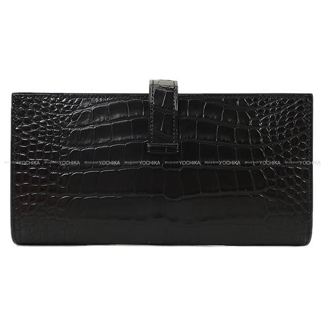 HERMES エルメス 財布 ベアンスフレ 黒(ブラック) クロコダイル アリゲーターマット ローズゴールド金具 新品