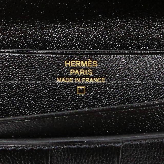 HERMES エルメス 財布 ベアンスフレ 黒(ブラック) クロコダイル アリゲーターマット ローズゴールド金具 新品