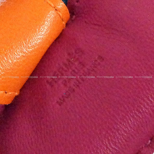 HERMES エルメス バッグチャーム "ロデオ/RODEO" PM トスカXブルーイズミールXオレンジ アニューミロ(ラム) 新品未使用