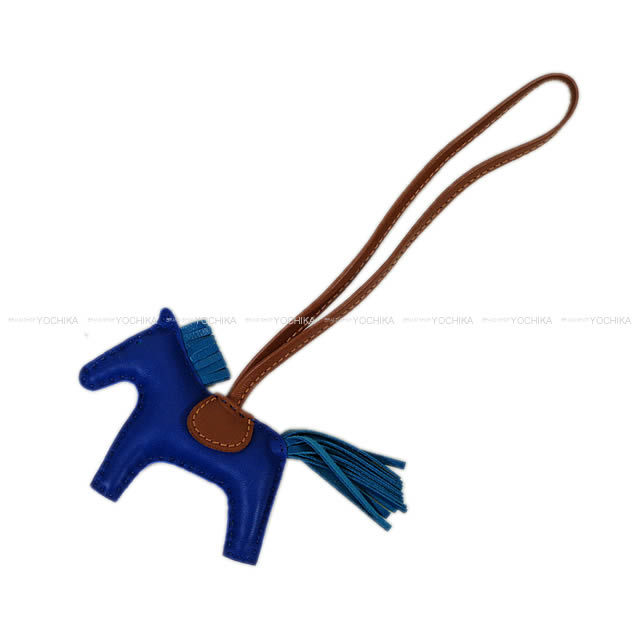 HERMES エルメス バッグチャーム "ロデオ/RODEO" PM ブルーエレクトリックXブルーイズミールXフォーヴ アニューミロ(ラム) 新品未使用