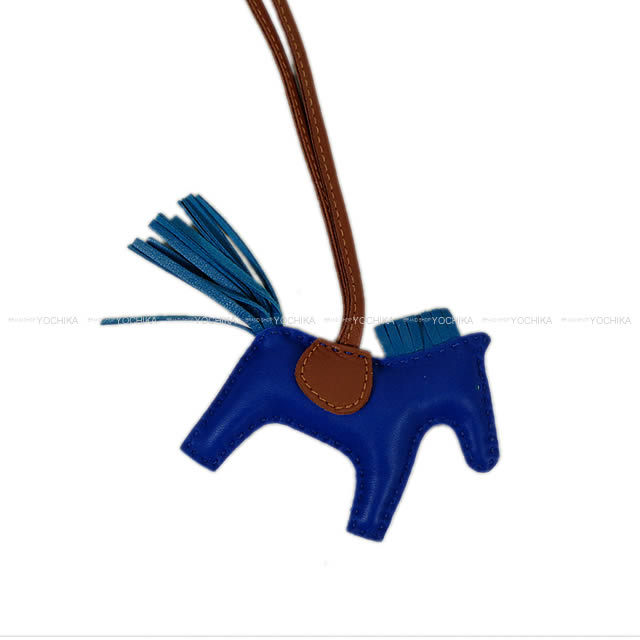 HERMES エルメス バッグチャーム "ロデオ/RODEO" PM ブルーエレクトリックXブルーイズミールXフォーヴ アニューミロ(ラム) 新品未使用
