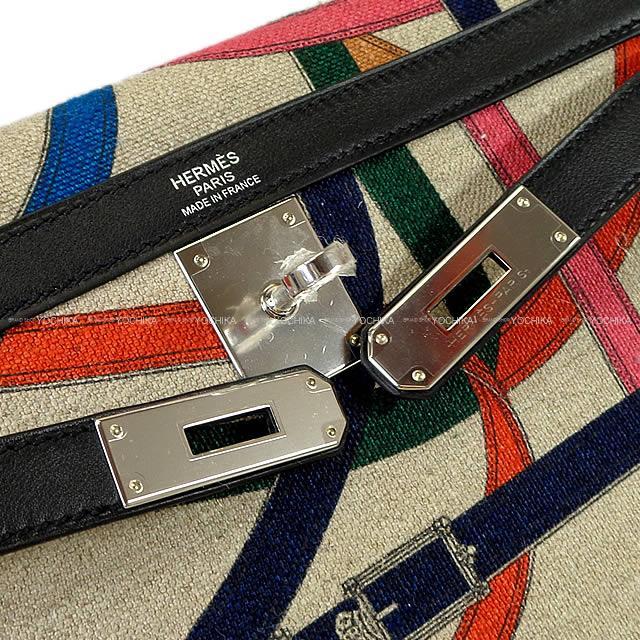HERMES エルメス ケリー32 外縫い "カヴァルカドゥール" 黒×マルチカラー トワルドゥキャンプ×スイフト 新品