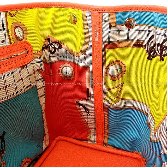 HERMES エルメス トートバッグ ガーデンパーティ 36 PM カマイユ オレンジポピーXライムXブルーアトール 新品